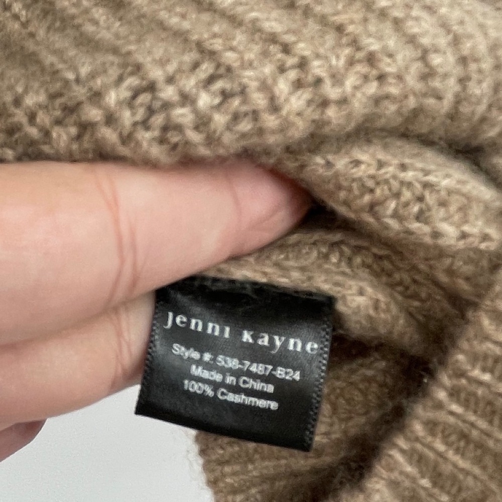Jenni Kayne Cashmere Half Zip Pullover Sweater Women's 3X UnDyed Stone Luxury - Picture 5 of 8